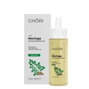 GHORI Moringa Cold-Pressed Miracle Oil | Frizz-Free Hair, Shine & Smoothness | Hair Growth & Scalp Nourishment | Healthy, Clear Skin | 100% Pure, High Oleic & Vitamin E-Rich | 59 Ml