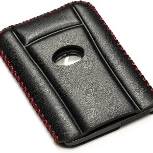 Vitodeco Leather Keyless SMARTACCESS Key Card Case Compatible with Lexus LX570, Lexus LS460, Lexus ES, Lexus LX600 2016-2025 (Card, Black/Red)